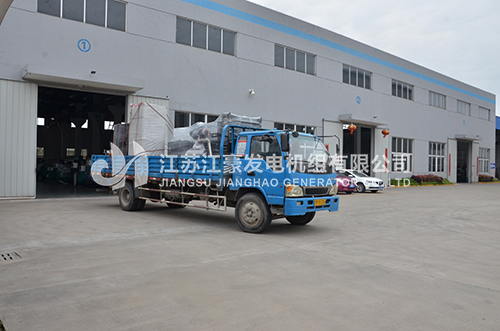江豪发货案例-1台350KW上柴配恒声自启动开架发电机组发青岛
